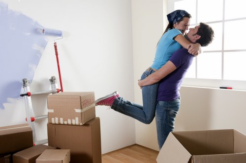 House removalists preparing a move in Barnes with local residential streets in the background