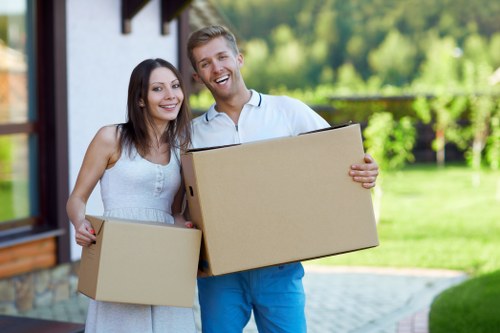 Office and residential moving equipment prepared for removals in Barnes