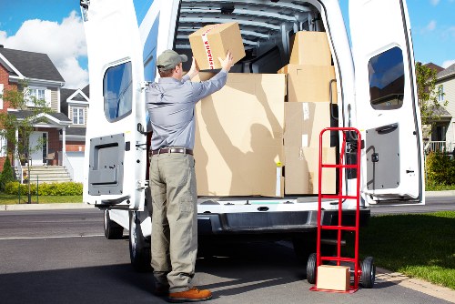 Packing and securing household items inside a removal van