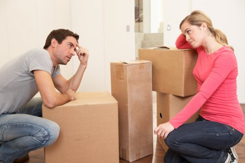 Professional movers planning access for a Barnes relocation